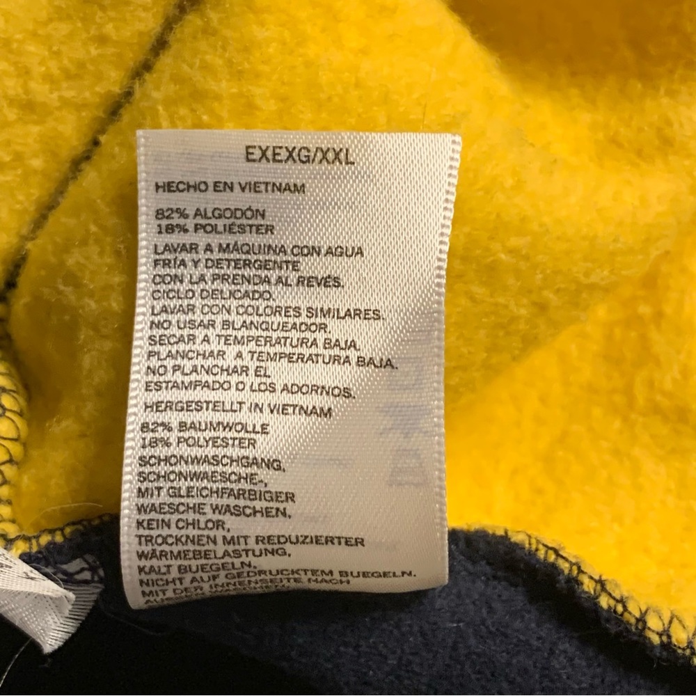 Men’s XXL NAUTICA Navy Yellow Color Block 1983 Coastal Horizon Zip Sweatshirt EC - Picture 14 of 15